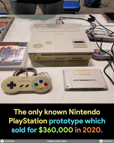 The only known Nintendo PlayStation prototype which sold for $360,000 in 2020.