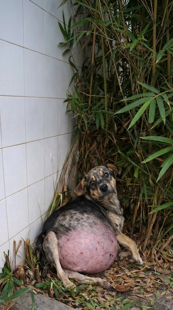 Gray, a 3-Month-Old Puppy, Crawled Into the Thorns to Hide — Then a Clinic Made a Promise