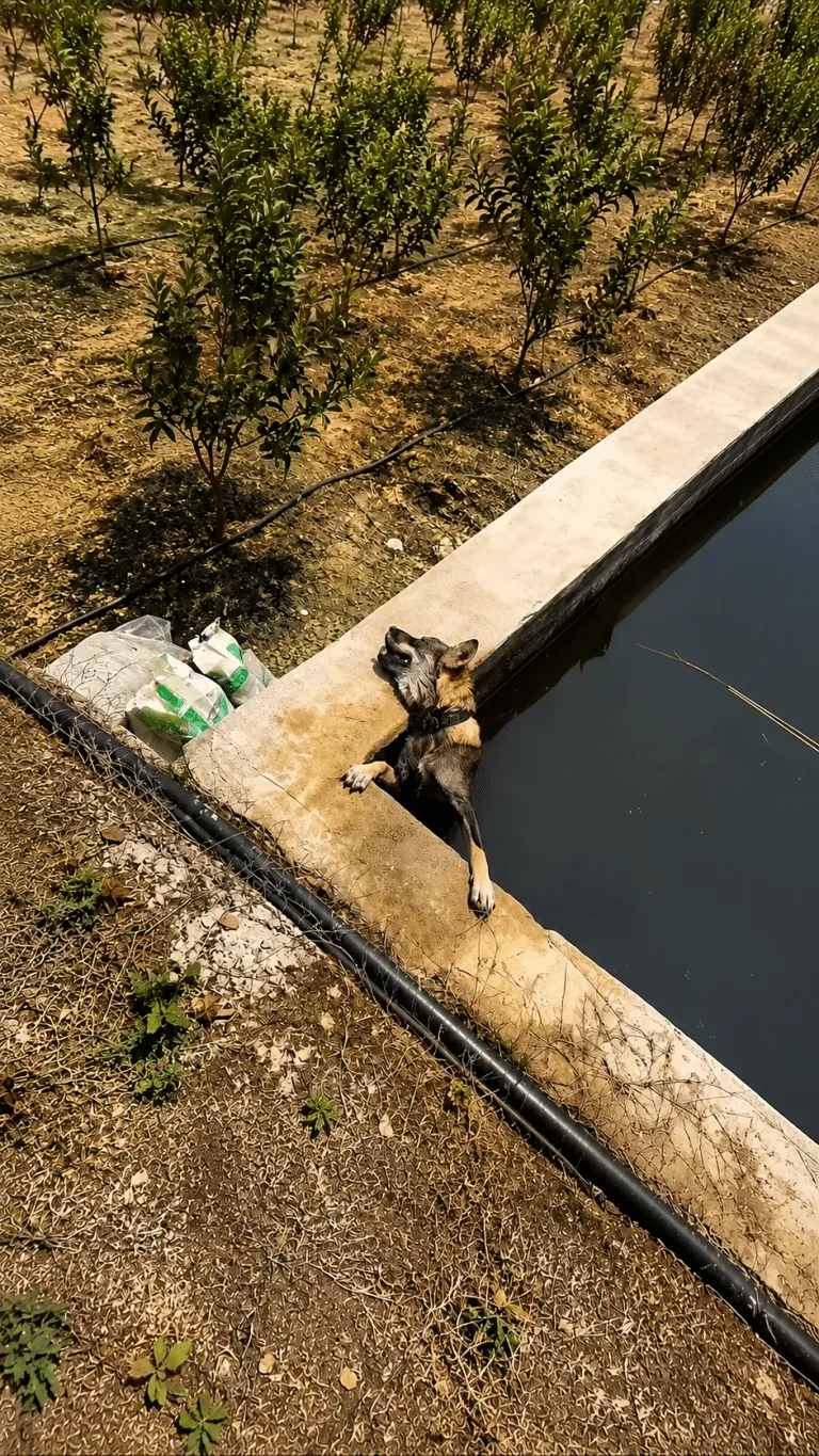 He Was Heading To An Important Exam — Then He Spotted A Dog Trapped Beneath A Concrete Tank